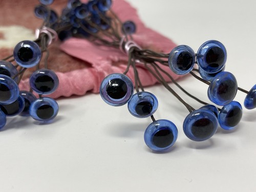 Vintage blue glass teddy - blue,