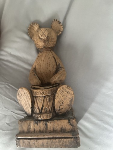 Hand carved wooden teddy - hand, bear