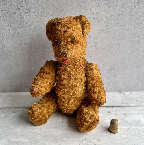 Antique silk plush teddy bear - silk,